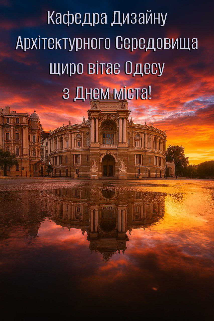 Детальніше про статтю Кафедра Дизайну архітектурного середовища щиро вітає Одесу з Днем народження! Бажаємо нашому місту процвітання, креативу та затишку, а його мешканцям – миру, радості й натхнення
